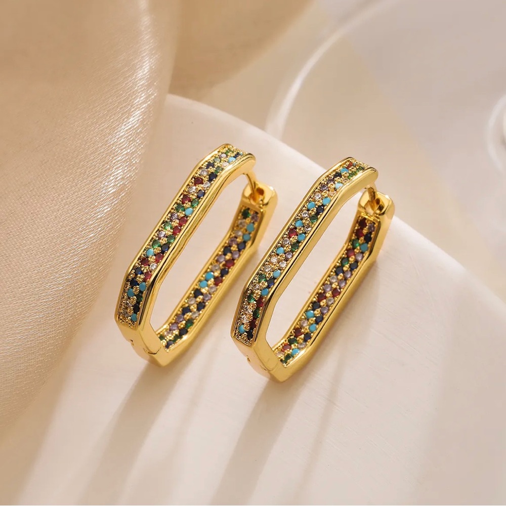 Gold Plated Geometric Earrings
